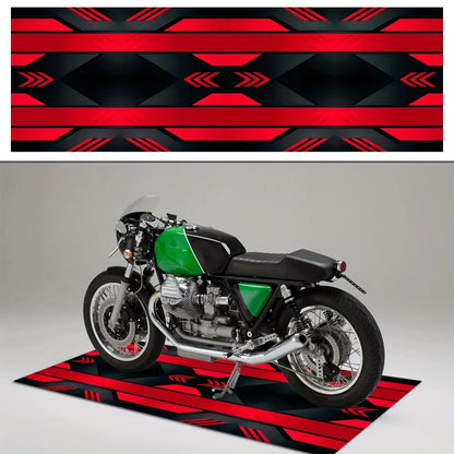 VIKAMA Stylish Motorcycle Display Rug: Non-Slip, Durable Motorcycle Parking Mat for Hallways and Corridors—Home Decor