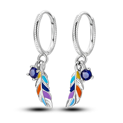 925 Sterling Silver Original Hoop Earring For Woman Luxury  Pendientes Wedding Jewelry Gift