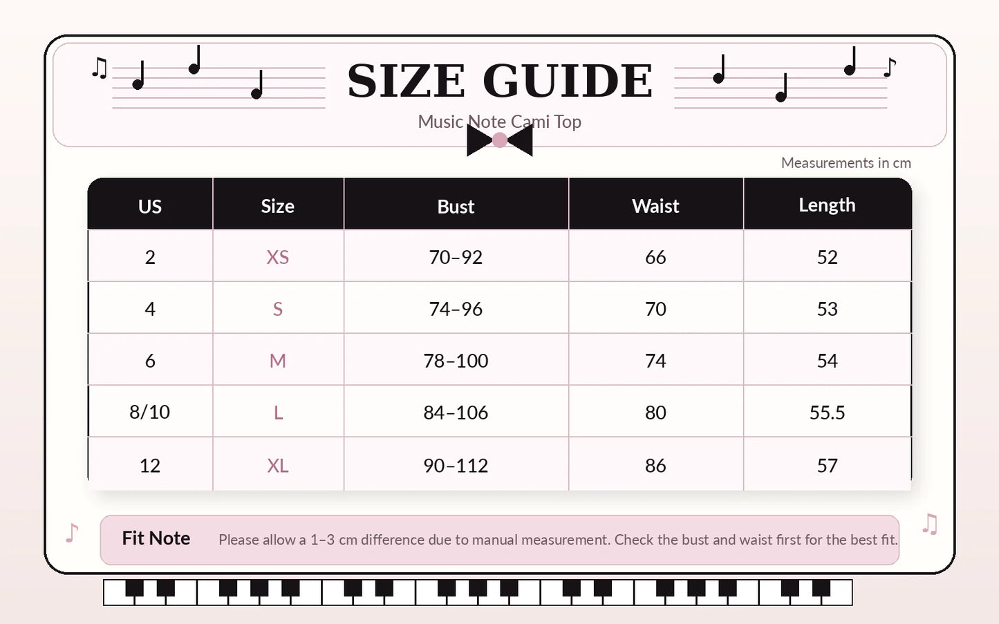 Y2K Music Note Print Cami Top Women White Ruched Bust Bow Piano Key Ruffle Hem Slim Fit Sleeveless Summer Streetwear Tank Top