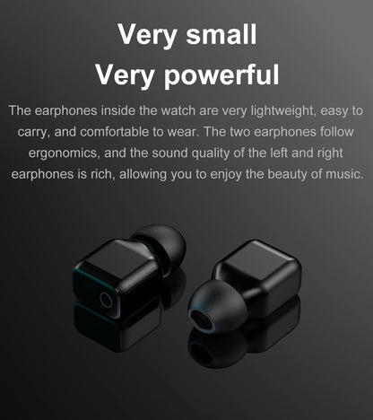 Smart Watch 2 in 1 with Headphones AI Voice Assistant Bluetooth Call Health Monitor DIY Wallpaper 1.46inch HD Screen Wristwatch