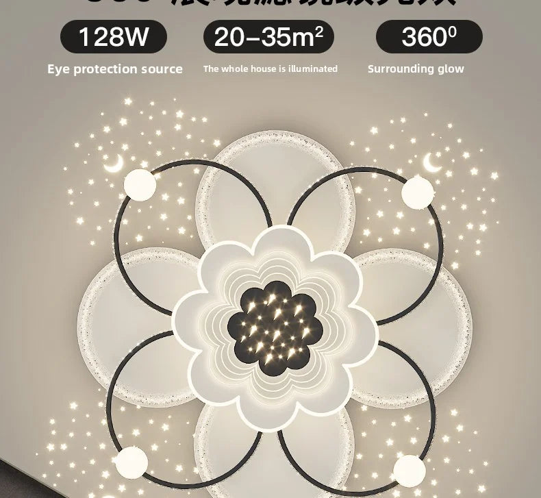 New Model Living Room Starlight Ceiling Lamp - Round Design Luxurious And High-End Modern And Minimalist Style Whirlwind Effect