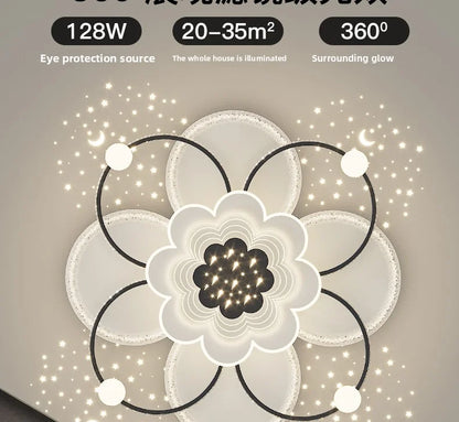 New Model Living Room Starlight Ceiling Lamp - Round Design Luxurious And High-End Modern And Minimalist Style Whirlwind Effect