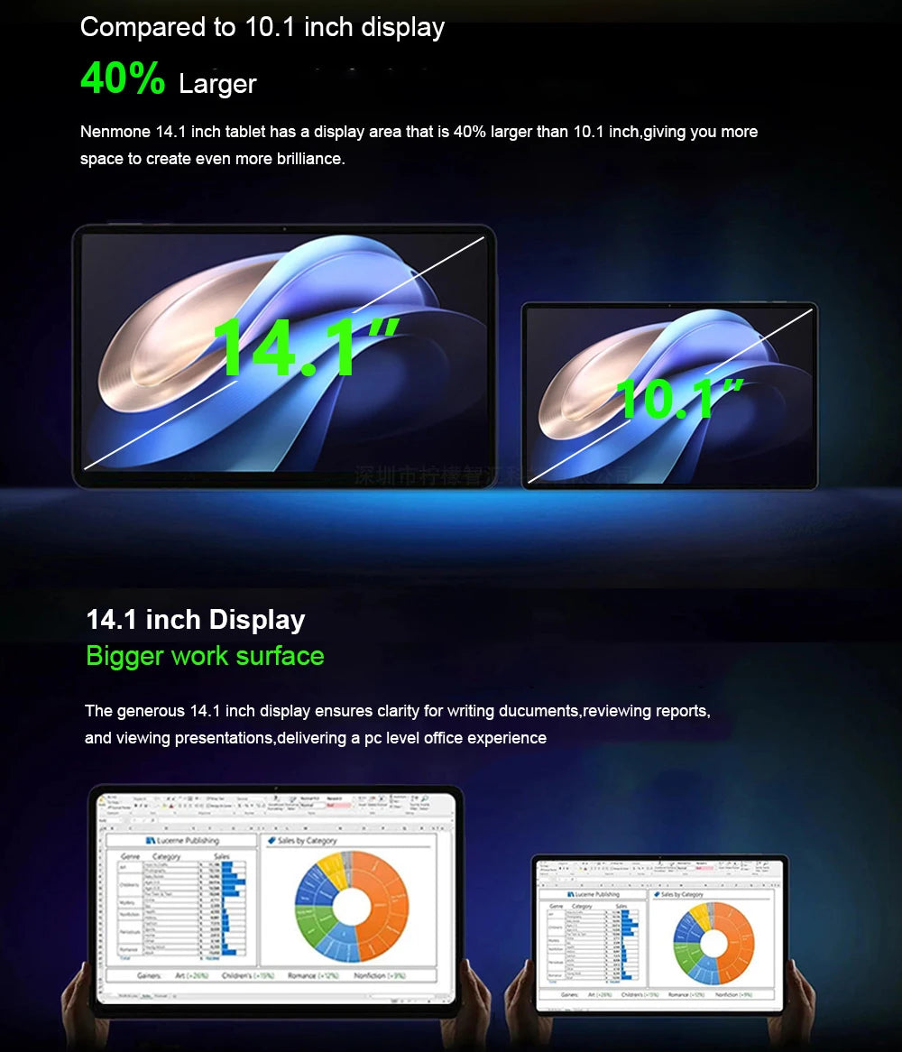 Global Version Real 14.1 inch Large Screen Tablet 256GB ROM Android 14 4G LTE 5G WiFi Tablets 14inch Планшет Laptop PAD 태블릿