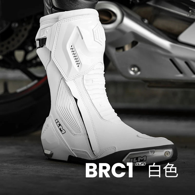 New ILM Off-Road Motorcycle Botas Professional Track Riding Boots Cowhide Waterproof Racing Anti-Collision for Rally Race Shoe