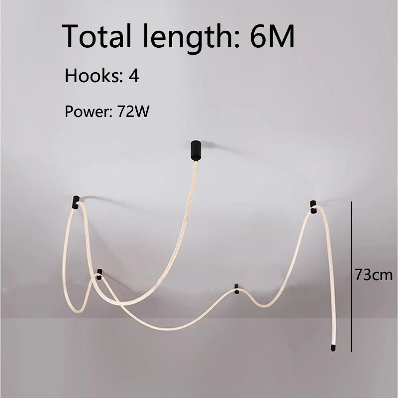 Modern LED Ceiling Chandelier Personality Braided Hose Lamp Ceiling Living Room Bedroom LED Lights Nordic Home Decor Suspension