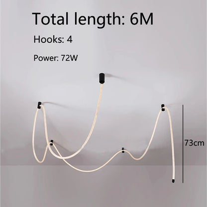 Modern LED Ceiling Chandelier Personality Braided Hose Lamp Ceiling Living Room Bedroom LED Lights Nordic Home Decor Suspension