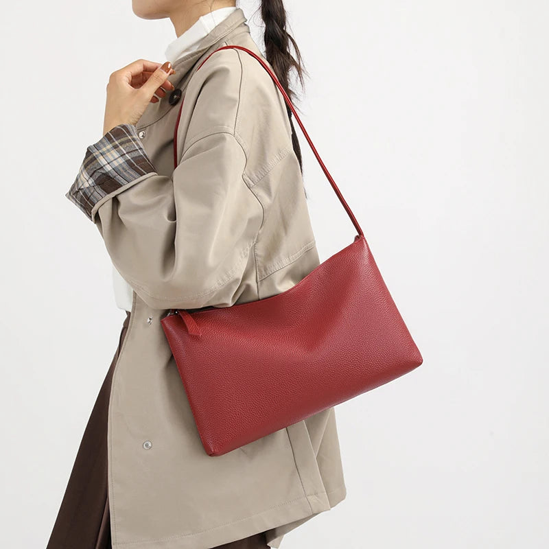 100% Genuine Leather Shoulder Crossbody Bag For Women Sac 2025 High Quality Cow Leather Ladies Handbag Luxury Female Tote Bags