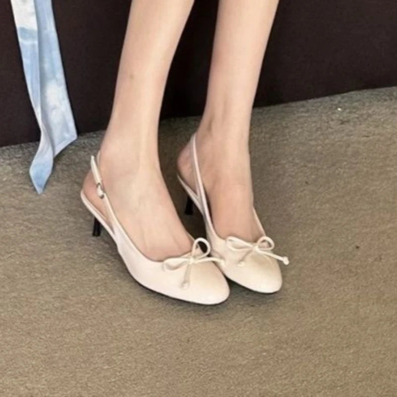 Luxury Metal Designer Women's High Heels Fashionable Open-heel Stiletto Sandals New Spring Style Slip-on Buckle Dress Shoes