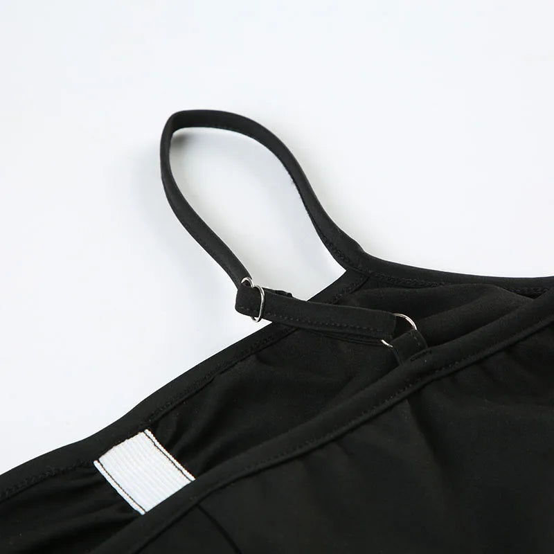 SUCHCUTE Women Black Sleeveless Short Playsuits Sexy Yoga One-piece Suit Sport Fitness Short Jumpsuits Summer Casual Bodysuits