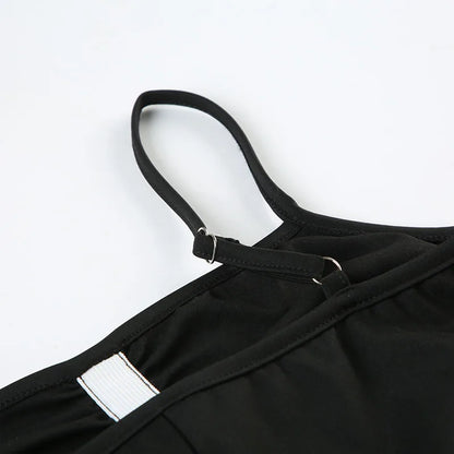 SUCHCUTE Women Black Sleeveless Short Playsuits Sexy Yoga One-piece Suit Sport Fitness Short Jumpsuits Summer Casual Bodysuits