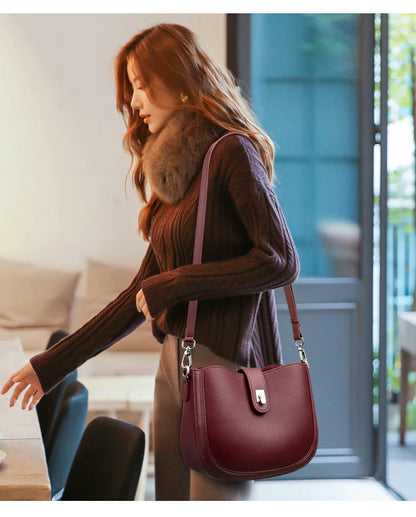 Luxury Genuine Leather Tote Bag Women Real Cow Leather Handbag Fashion Ladies Shoulder Crossbody Bags 2025 New Female Sac A Main