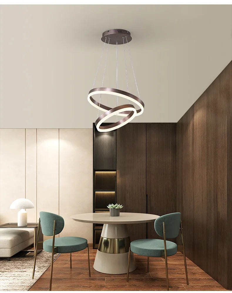 Mordern Minimalist Hign-end LED Pendant Lights Designer Circle Chandelier Home Rooms Decoration for Hall Living Lamping Fixtures