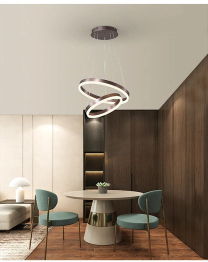 Mordern Minimalist Hign-end LED Pendant Lights Designer Circle Chandelier Home Rooms Decoration for Hall Living Lamping Fixtures