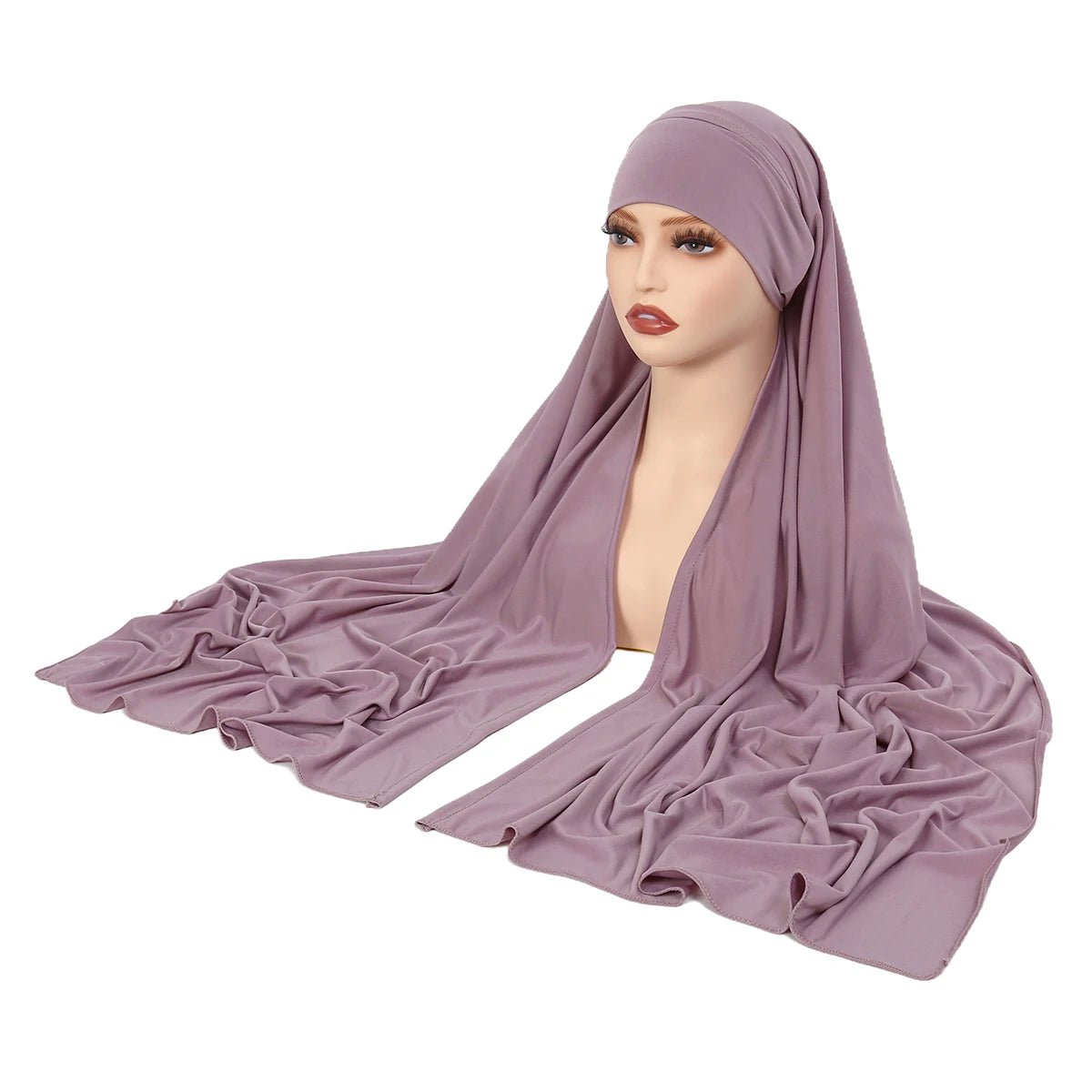 Crystal Hemp Women's Hijab Solid Color Muslim Ladies Turban Soft Elastic Headscarf Middle Eastern Head Wrap Head Scarf