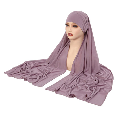 Crystal Hemp Women's Hijab Solid Color Muslim Ladies Turban Soft Elastic Headscarf Middle Eastern Head Wrap Head Scarf