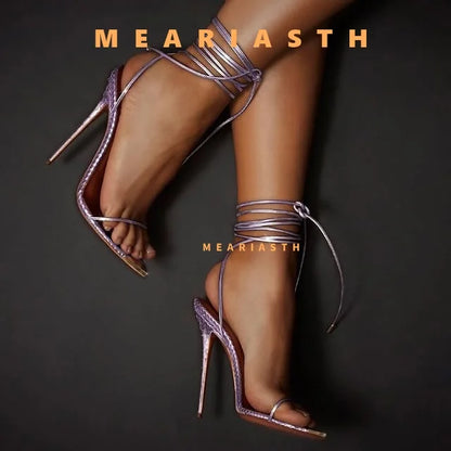 big size 35-44 New 12cm pointed open toe strap slim strap sexy super high heels sandals slim heel versatile sandals for women