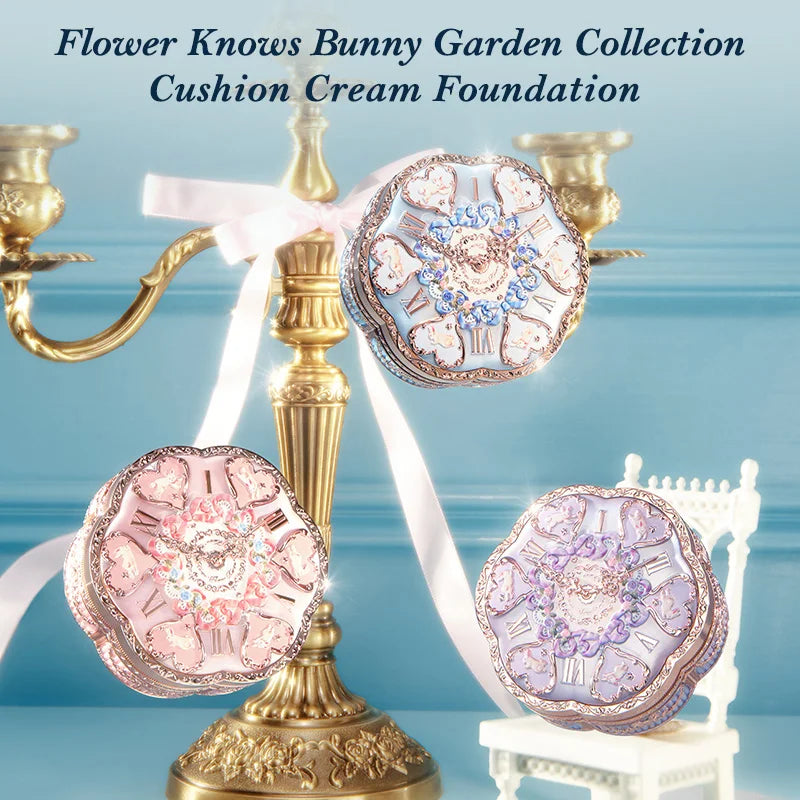 Flower Knows Bunny Garden Collection Cushion CC Cream Face Foundation Concealer Makeup Base Korean Long Lasting Fond De Teint