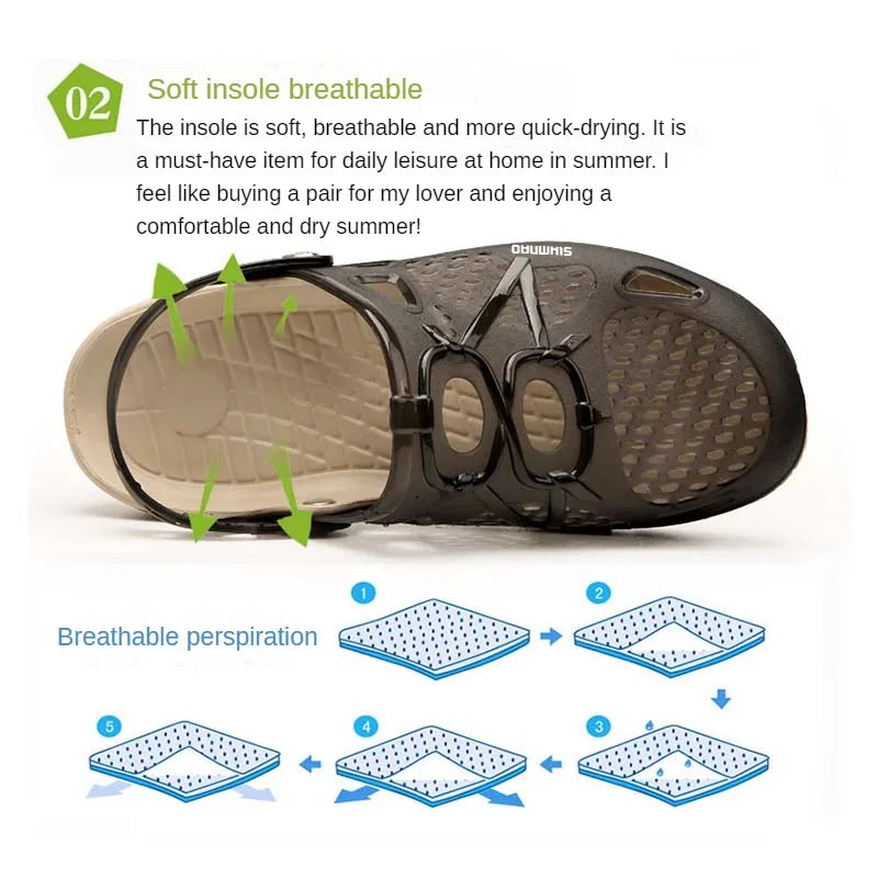 2025 Men's Summer Outdoor Fishing Shoes, Anti Slip Lightweight Casual Beach Sandals, Durable Thick Soled Shoes for Home Use