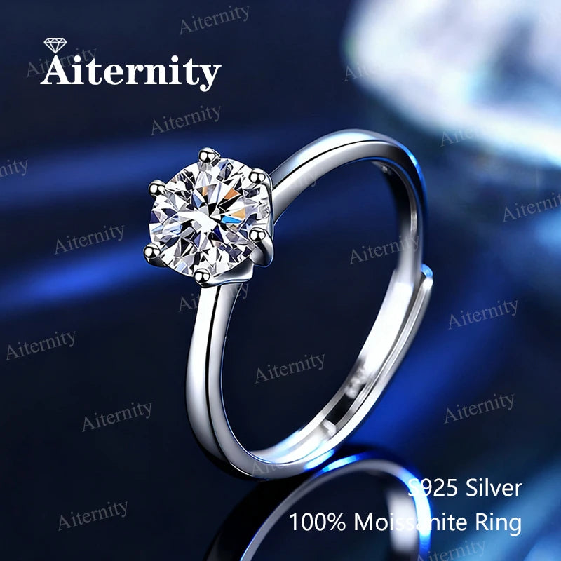 Moissanite Women's Ring Real 925 Sterling Silver D Color Shining Ring With Certificate Proposal Luxury Jewelry Gift