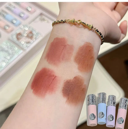NICEKEY Makeup Kit Include 4 Matte Lipgloss,1 Face Blusher,1 Pressed Powder,1 Eyesshadow Palette,1 Contour Palette With Necklace