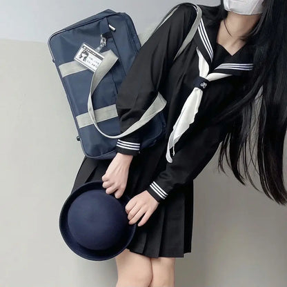 Japanese School Uniform Girls Plus Size Jk Suit Plus size Basic Sailor Uniform Women Long Sleeve Suit