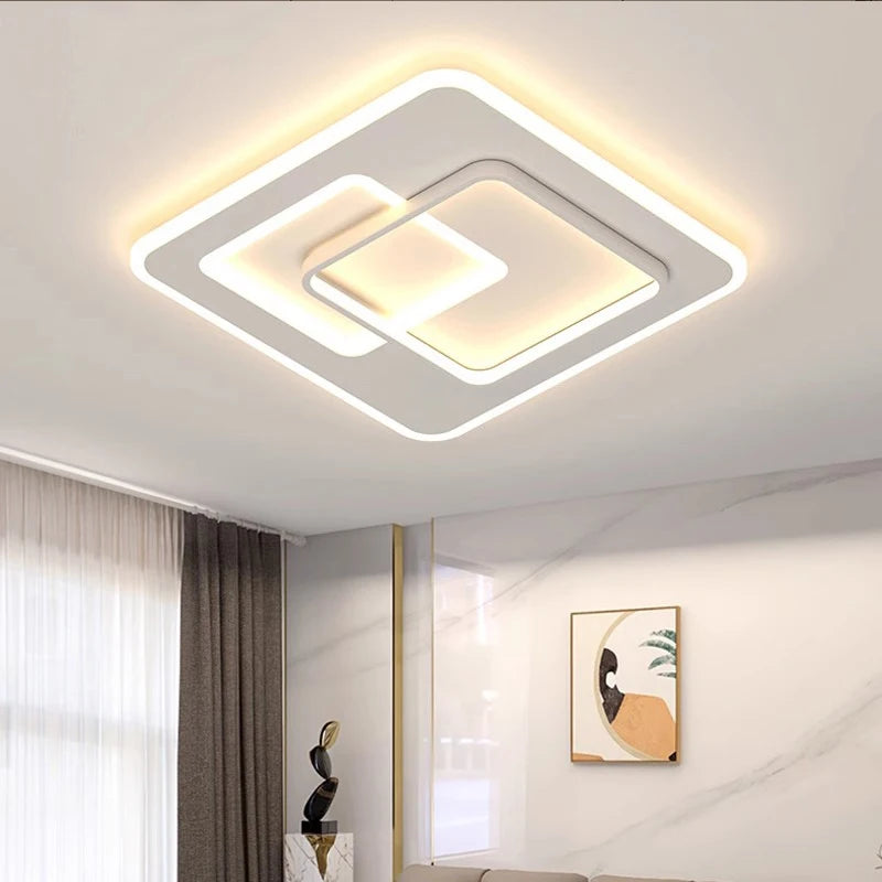 Modern LED Ceiling Lamp Square Ultrathin Living Room Lights with Remote Control Bedroom Study Dining Home Decor Lighting Fixture