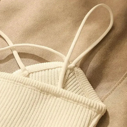 Summer Cross-Knit Suspender Women'S French Style Sexy Beauty Camisole Slim Fit Sleeveless T-Shirt No Chest Pad Short Tank Tops