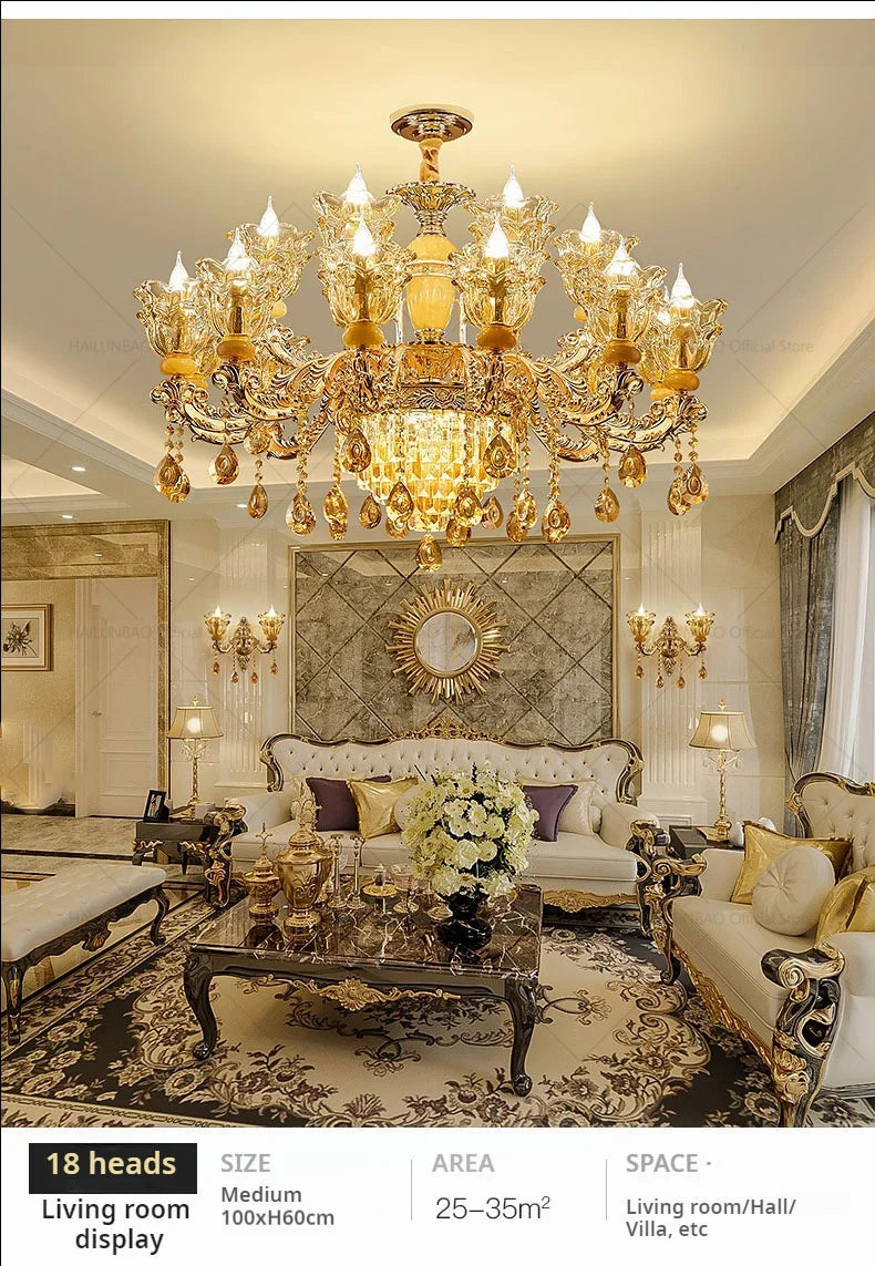 Postmodern Chandelier Living Room Lights European Dining Room Bedroom Home Master Luxury Atmospheric Lamps Villa Crystal Lamps