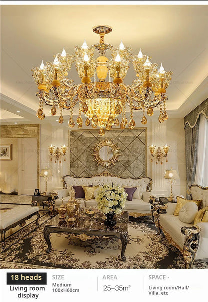 Postmodern Chandelier Living Room Lights European Dining Room Bedroom Home Master Luxury Atmospheric Lamps Villa Crystal Lamps