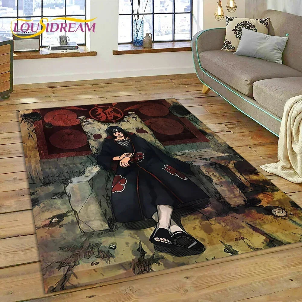 Cartoon 3D I-Itachi Japan Anime Carpet Rug for Living Room Bedroom Home Sofa Decoration,Kids Play Area Rug Non-slip Floor Mat