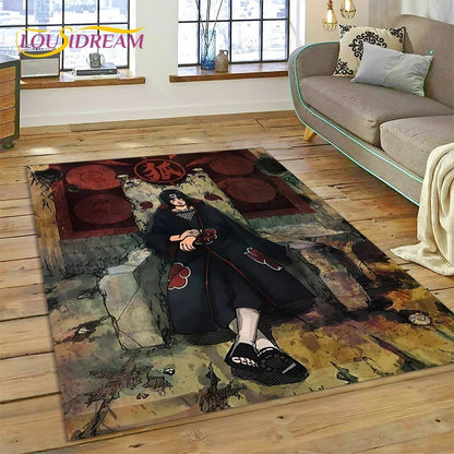 Cartoon 3D I-Itachi Japan Anime Carpet Rug for Living Room Bedroom Home Sofa Decoration,Kids Play Area Rug Non-slip Floor Mat