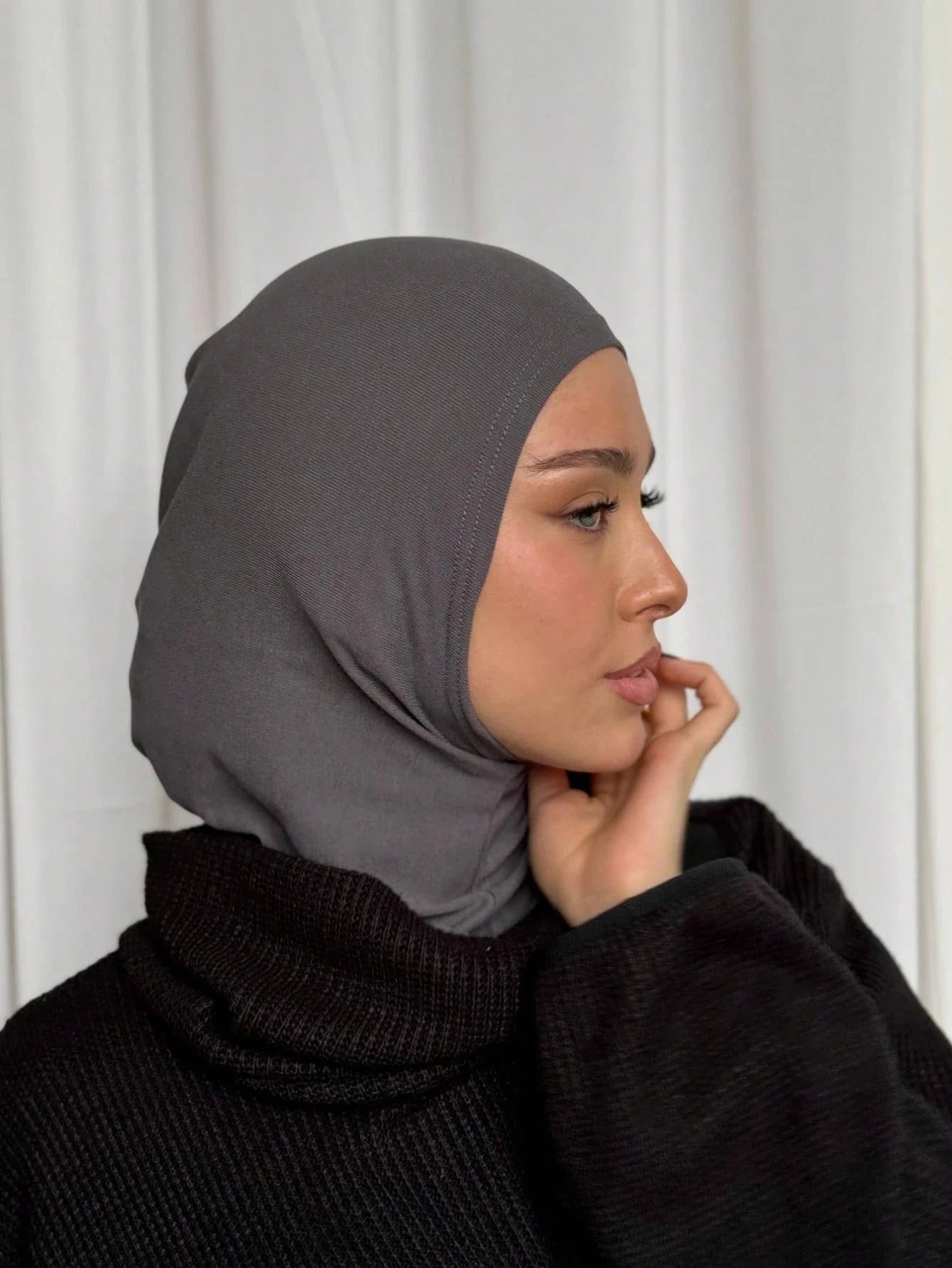 Soft Elasticity Modal Pull on Hijab Muslim Full Cover Neck Instant Hijab Islam Ready to Wear Hijab Scarf HeadWrap Ramadan Prayer