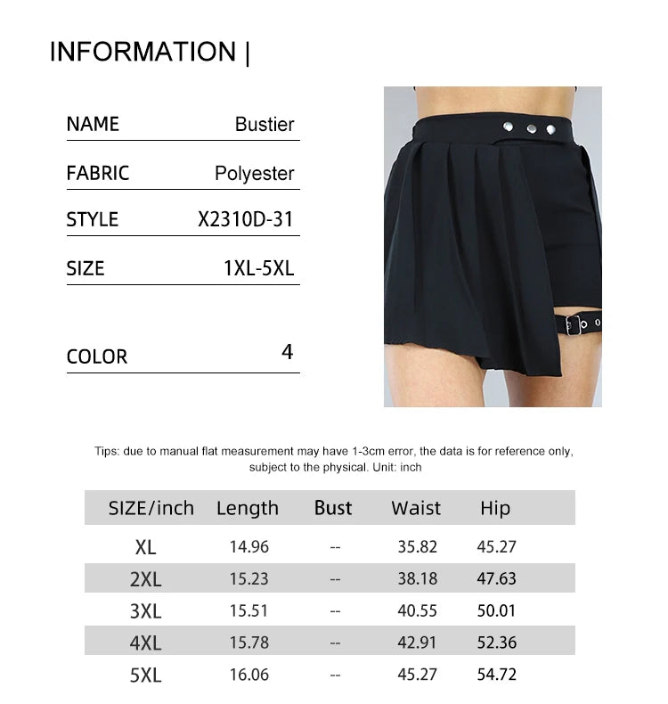 Plus Size Flared Skirt Women's Fashion Versatile Black Casual Mini Skirt Sexy Slim Pleated Fluffy Short Summer Best Choice
