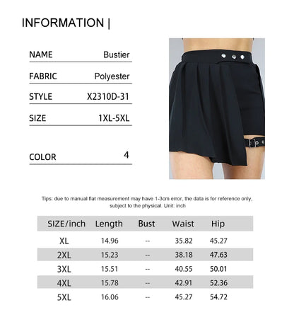 Plus Size Flared Skirt Women's Fashion Versatile Black Casual Mini Skirt Sexy Slim Pleated Fluffy Short Summer Best Choice