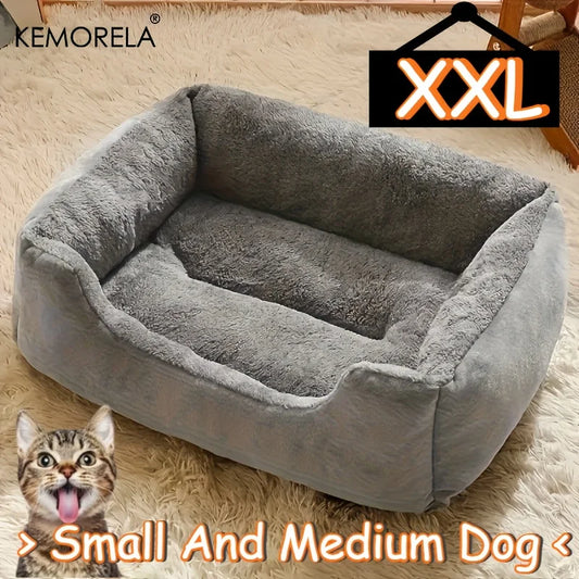 KEMOREL 1PC Cozy Plush Pet Bed for All Seasons Extra Small to Medium Breeds Elastic Lounger Multiple Sizes & Color Options