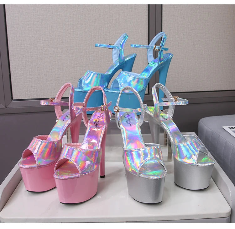 Platform Shoes for Women 2023 Designer Luxury Strip Pole Dance Heels Dance Shoes Red Pink Sandals Women Summer Elegant 20cm High