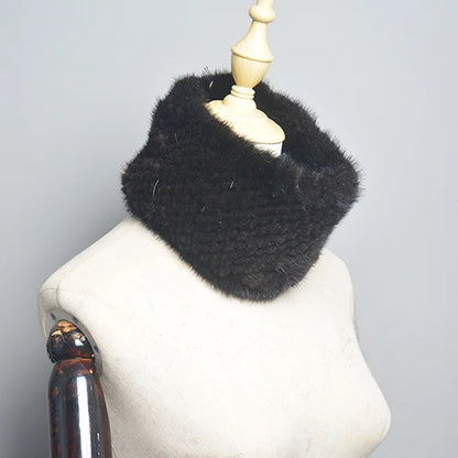 Winter Ring Scarf Women Real Fur Mink Warm Fashion Female Loop Mink Scarves 2026 For Women Knitted Ring Scarfs