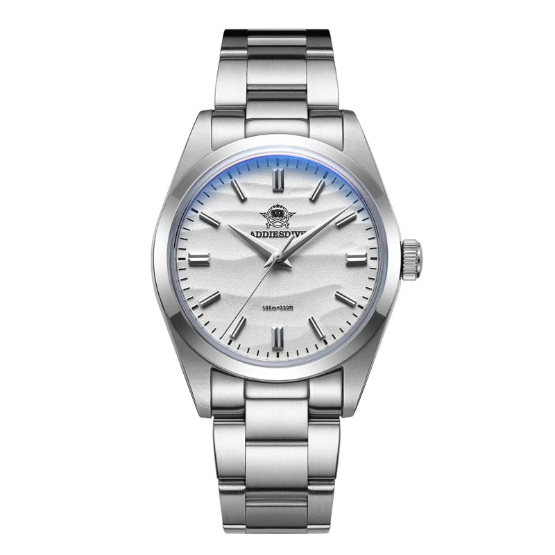 ADDIESDIVE Men's Quartz Wristwatch Bubble Mirror Glass 100M Waterproof 316L Stainless Steel Luxury Business Style Watches AD2030
