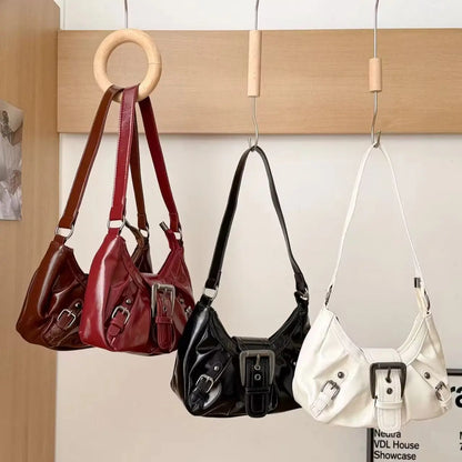 Y2K Retro Pleated Hobo Shoulder Bag for Women Hot Selling Maillard Style Underarm Bag Clutch Handbags for Travel Work Shopping