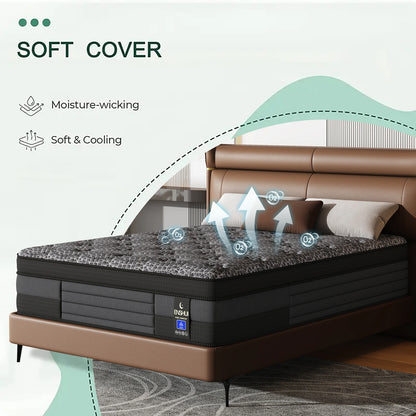 12/14inch Memory Foam Mattress Twin Full Queen King Pocket Spring Mattress Medium Firmness Suitable for Home Bedrooms and Hotels