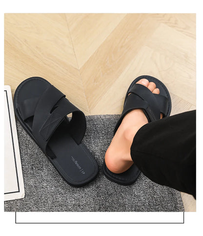 Men's slippers 2026 new summer leisure Korean fashion sports sandals light and comfortable flat bottom plus size sandals 46