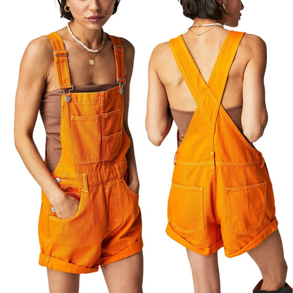 Summer Y2k Denim Jumpsuits for Women Straight Leg Stretch Jeans Dungarees Bib Overalls Regular Fit with Adjustable Straps