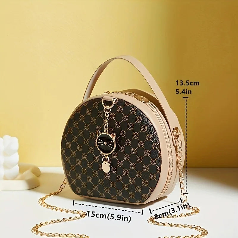 Circular Designer Fashion Women Shoulder Bag Leather Women's Messenger Crossbody Bags Ladies Purse Female Round Bolsa Handbag
