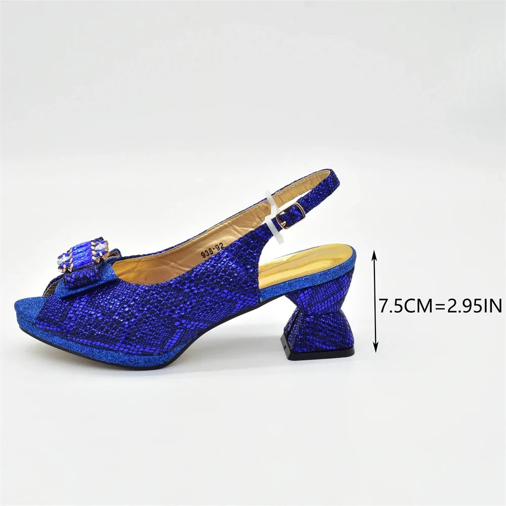 New Arrival Matching Shoes and Bag for Women for Weddings Elegant Woman Heeled Shoes for Party Shoe and Bag Party Italy Set