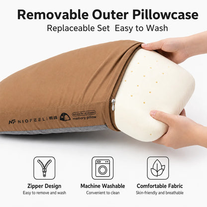 Soft Slow Rebound Memory Foam Pillow Outdoor Camping Travel Cervical Pillow Portable NoonBreak Pillow Neck Support Pillow