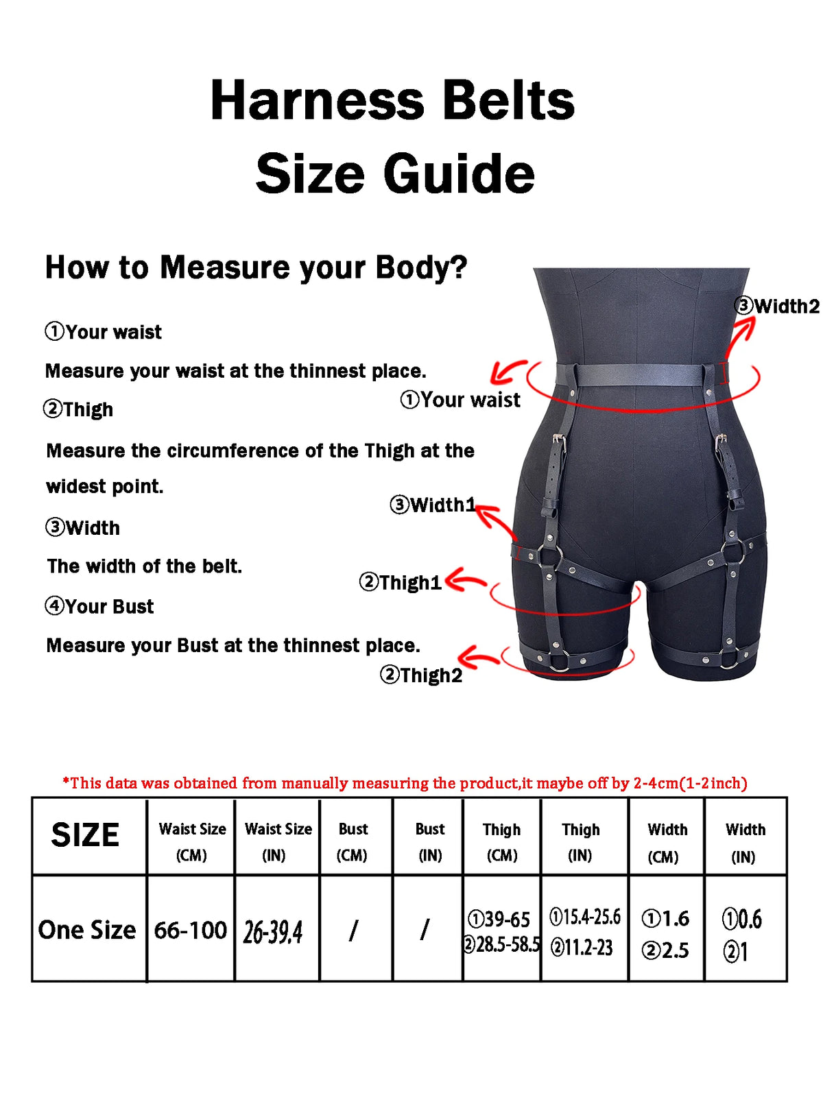 Women's Gothic Punk PU Leather Thigh Leg Harness Belt Adjustable Straps Streetwear Costume Accesssories
