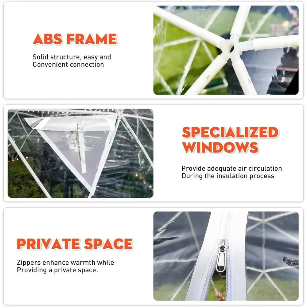 All-Weather Geodesic Dome Tent for 2-8 People, Clear Bubble Structure with Door & Window, Suitable for Outdoor, Camping, and Par