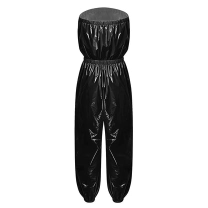Womens Water Resistant Diaper Cover Jumpsuit Strapless Bodysuit Elastic Waist Leg Opening Adaptive Rompers for Club Night Out
