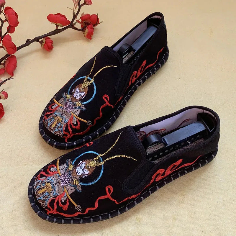 Hanfu Shoes for Women Sneakers Men Ethnic Style Embroidery Chinese style Streetwear Fashion Casual Vintage Old Beijing Shoes