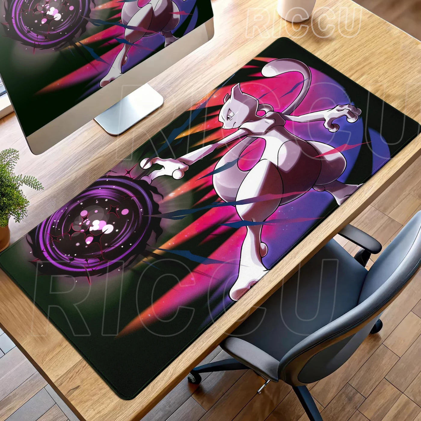 Gaming Mouse Pad Large Rubber Keyboard Desk Mat Anti-slip Gamer Playmat Laptop PC Accessories Carpet Mewtwo P-Pokemon Mousepad